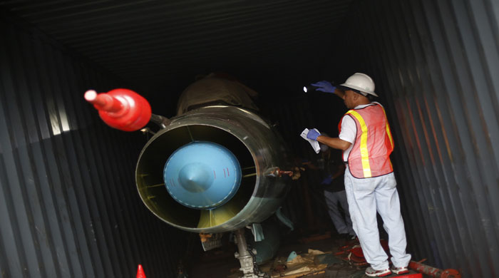 Panama'da el konulan gemide savaş uçağı ele geçirildi