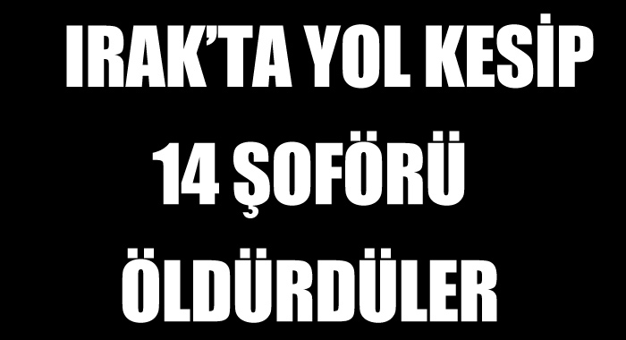 Irak'ta yol kesip 14 şoförü öldürdüler Irak'ta yol kesip 14 şoförü öldürdüler