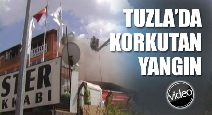 Tuzla'da korkutan fabrika yangını Tuzla'da korkutan fabrika yangını