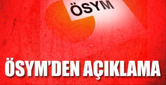 ÖSYM'nin Twitter hesabından açıklama ÖSYM'nin Twitter hesabından açıklama