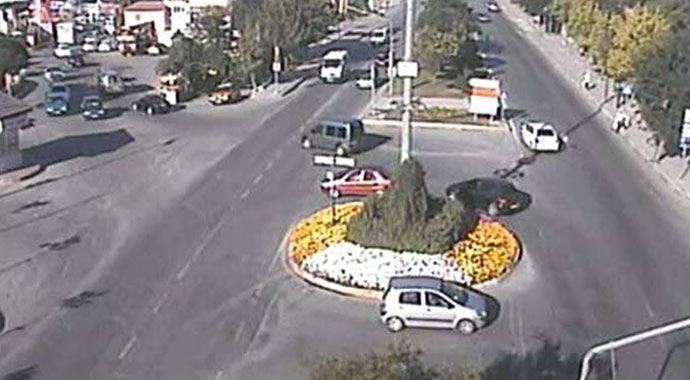 Yozgat'ta kazalar mobese'ye yansıdı Yozgat'ta kazalar mobese'ye yansıdı
