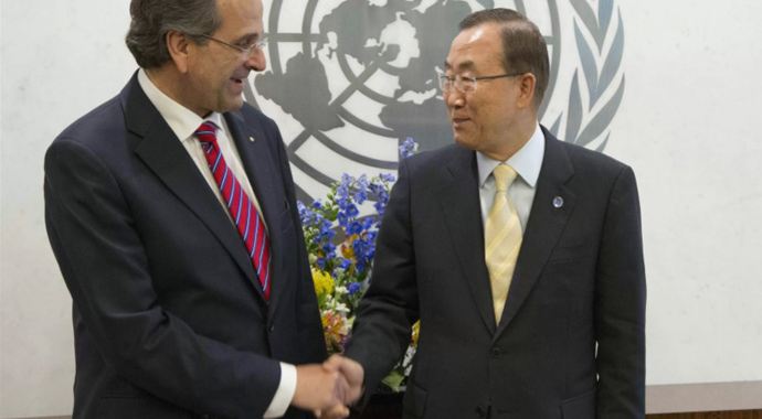 Ban Ki Moon Yunanistan Başbakanı Samaras ile görüştü Ban Ki Moon Yunanistan Başbakanı Samaras ile görüştü