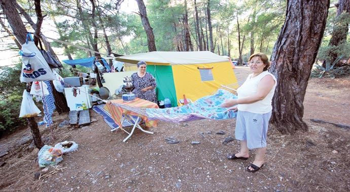 Dar gelirlinin tatili çadırda