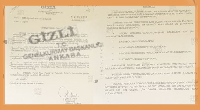 BÇG fişleme listesi. Gökçek ve Uzan'ı MİT'e sormuş BÇG fişleme listesi. Gökçek ve Uzan'ı MİT'e sormuş