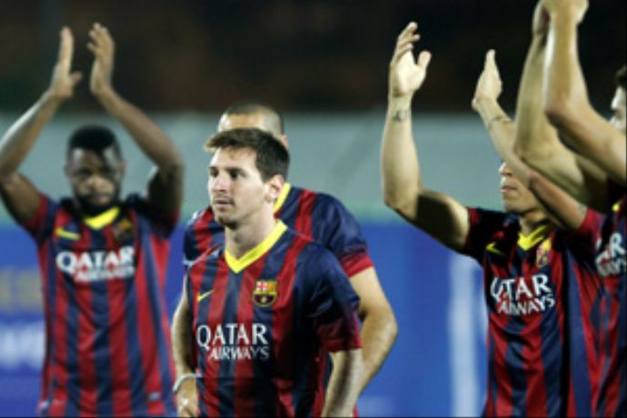 Barcelona barış için, Filistin'de sahaya çıktı