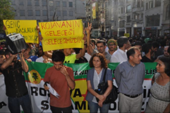 BDP'lilerden Takism'de Resulayn protestosu BDP'lilerden Takism'de Resulayn protestosu