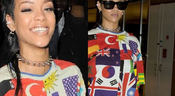 Rihanna, Türk bayrağını göğsünde taşıdı Rihanna, Türk bayrağını göğsünde taşıdı