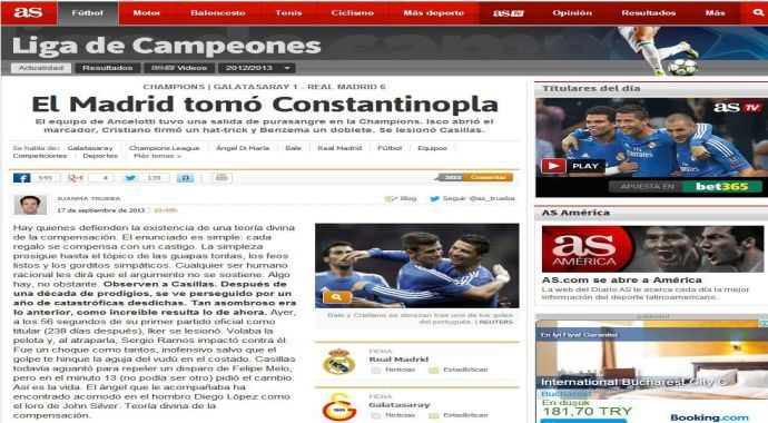 İspanyol basınından çirkin yorum, Madrid Konstantinopolis'i aldı İspanyol basınından çirkin yorum, Madrid Konstantinopolis'i aldı