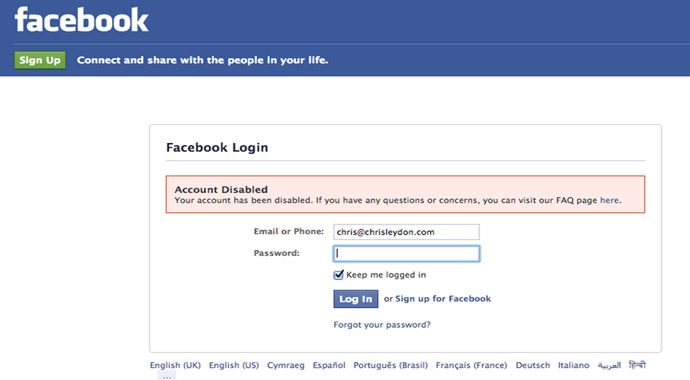 Facebook'a kapatma uyarısı Facebook'a kapatma uyarısı