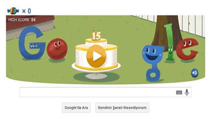 Google'dan 15. yaş gününe özel Doodle Google'dan 15. yaş gününe özel Doodle