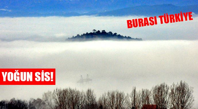 Bolu'da sisle birlikte ortaya çıkan etkileyici görüntü Bolu'da sisle birlikte ortaya çıkan etkileyici görüntü