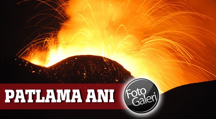 Etna Yanardağı&#039;nın patlama anı