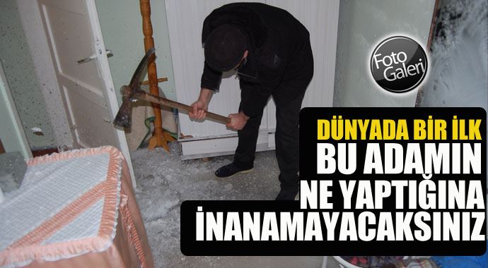 Dünya'da bir ilk, 'buz tutan ev' sahibini şaşkına uğrattı Dünya'da bir ilk, 'buz tutan ev' sahibini şaşkına uğrattı
