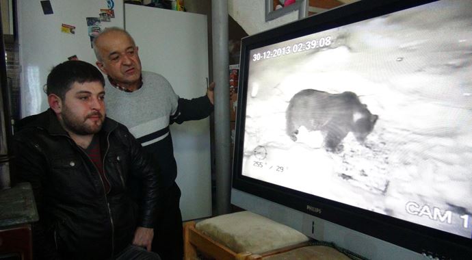 Aç kalan ayı bakın ne yaptı?