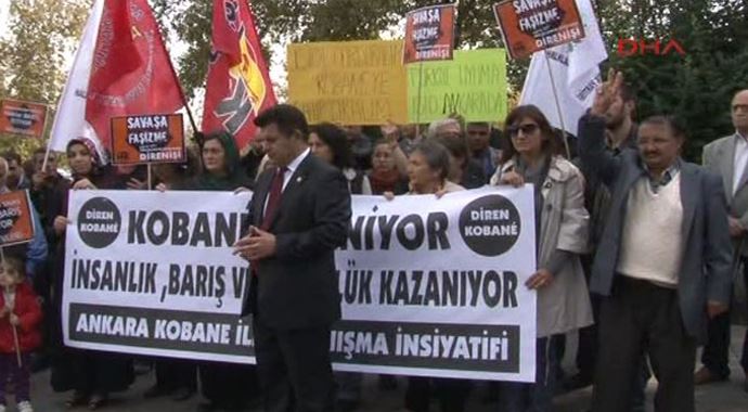 TBMM önünde Kobani eylemi TBMM önünde Kobani eylemi