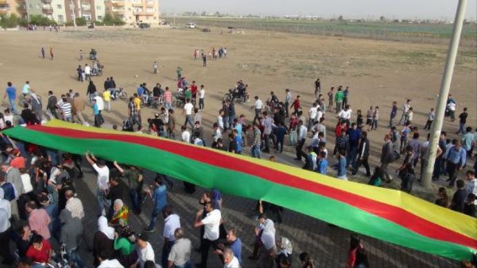 Suriye sınırında IŞİD protestosu