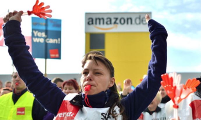 Almanya&#039;da ki Amazon çalışanları grevde