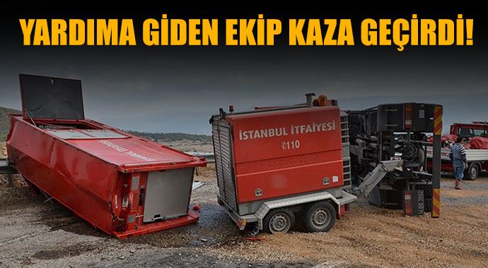 Karaman&#039;a giden yardım ekibi trafik kazası geçirdi