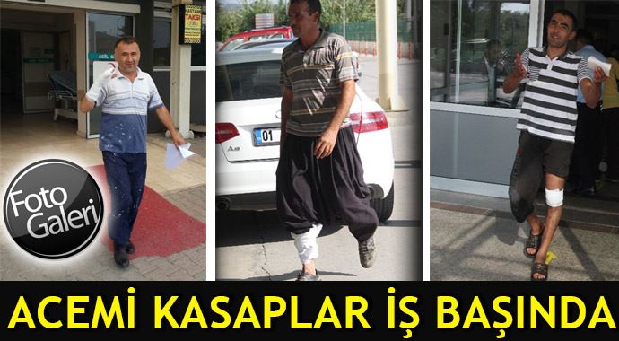 Acemi kasaplar hastaneye koştu 
