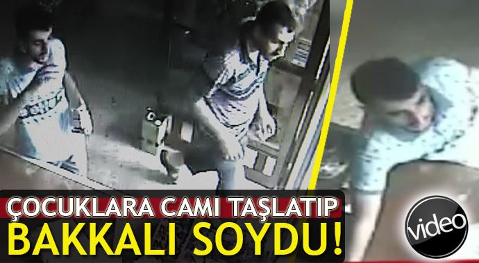 Çocuklara camı taşlatıp bakkalı soydu Çocuklara camı taşlatıp bakkalı soydu