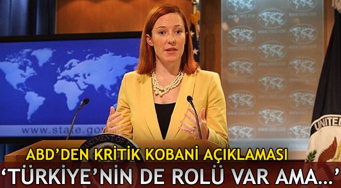ABD'den 'Kobani ve Türkiye' hakkında kritik açıklama ABD'den 'Kobani ve Türkiye' hakkında kritik açıklama