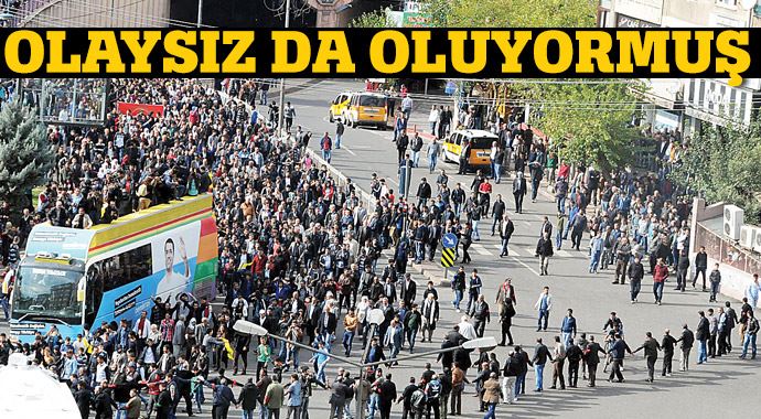 Kobani gösterileri olaysız da oluyormuş Kobani gösterileri olaysız da oluyormuş