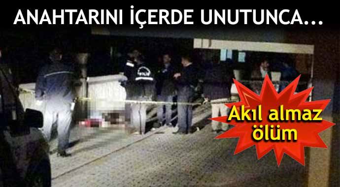 Evinin balkonuna iple girmek isterken öldü Evinin balkonuna iple girmek isterken öldü