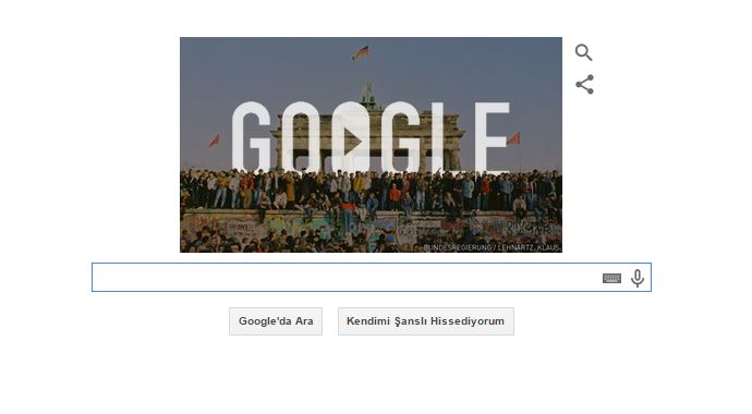 Google Berlin Duvarı&#039;nın doodle oldu! İşte o doodle