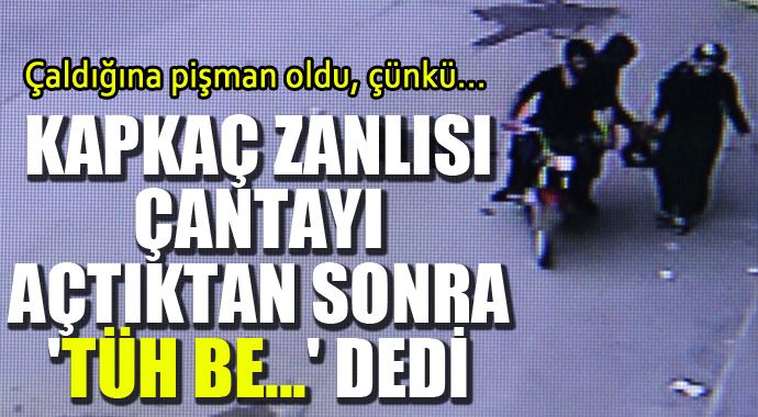 Kapkaç zanlısı çantayı çaldığına bin pişman oldu Kapkaç zanlısı çantayı çaldığına bin pişman oldu