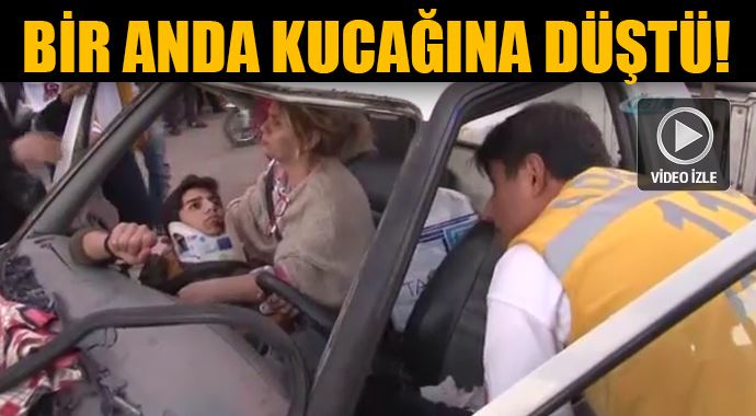 Camdan girip kadının kucağına düştü Camdan girip kadının kucağına düştü