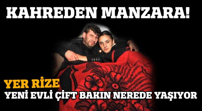 Rize'de yeni evli çift midibüste yaşıyor Rize'de yeni evli çift midibüste yaşıyor