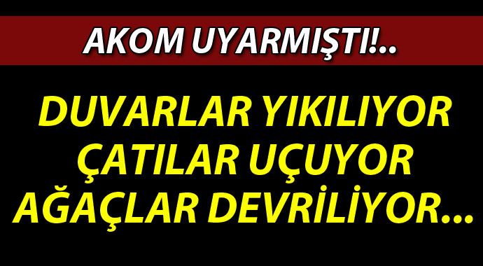 Yağmur ve kar bitti fırtına başladı