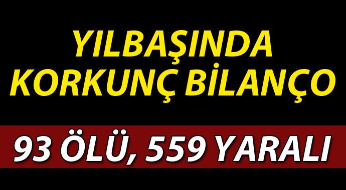 Korkunç yılbaşı bilançosu: 58 ölü, 517 yaralı Korkunç yılbaşı bilançosu: 58 ölü, 517 yaralı
