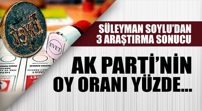 Süleyman Soylu: AK Parti&#039;nin oyu yüzde 50