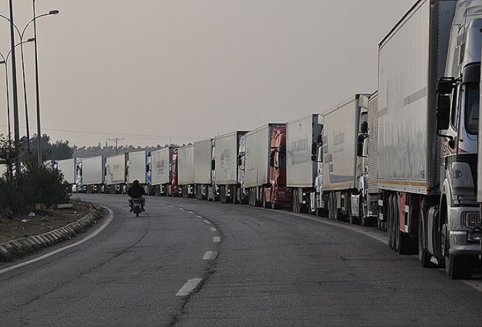 İpsala'daki TIR kuyruğu devam ediyor İpsala'daki TIR kuyruğu devam ediyor