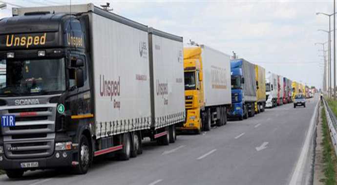 Bulgaristan sınırında 6 kilometrelik TIR kuyruğu
