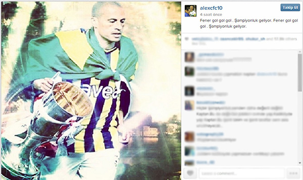 Alex'ten Fenerbahçe'ye büyük destek! Alex'ten Fenerbahçe'ye büyük destek!