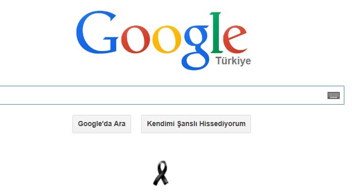 Google doodle bu kez Soma için! (Google Soma siyah kurdele)