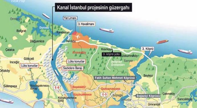 Kanalİstanbul&#039;un güzergahı (Kanal İstanbul buralardan geçecek)