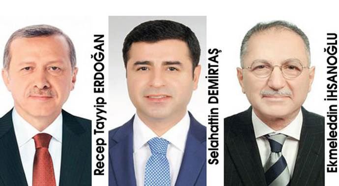 Pusulada Erdoğan birinci, Demirtaş ikinci İhsanoğlu üçüncü sırada