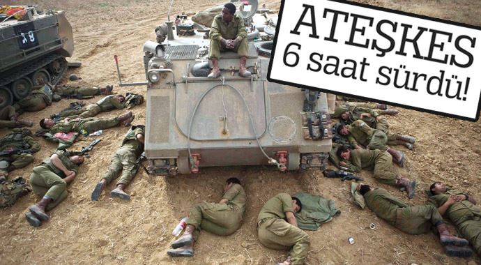 Gazze'de bombalar 6 saat sustu Gazze'de bombalar 6 saat sustu