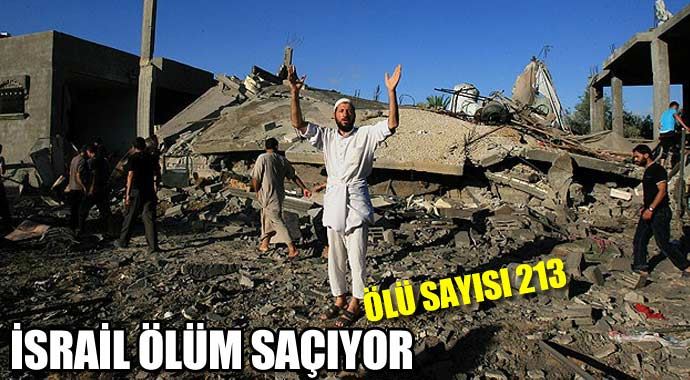 Gazze'de ölü sayısı 213'e yükseldi Gazze'de ölü sayısı 213'e yükseldi