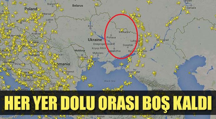 Ukrayna hava sahası dün düşürülen uçaktan sonra boş kaldı