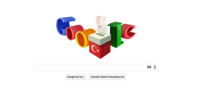 Google'dan cumhurbaşkanı seçimi içi özel logo Google'dan cumhurbaşkanı seçimi içi özel logo
