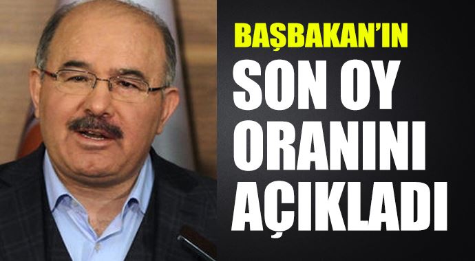 Başbakan'ın son oy oranını açıkladı