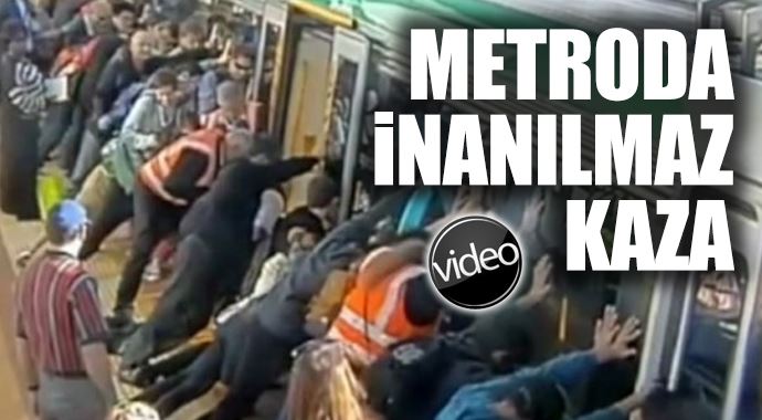 Metroda inanılmaz kaza