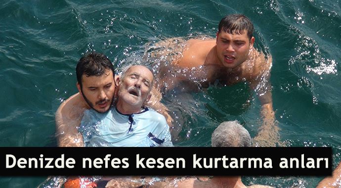 Otomobiliyle denize uçan sürücü kurtarıldı