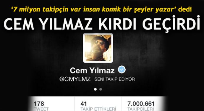 Cem Yılmaz Twitter'da 7 milyon oldu Cem Yılmaz Twitter'da 7 milyon oldu