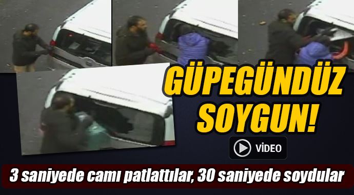 Otomobili güpegündüz böyle soydular Otomobili güpegündüz böyle soydular