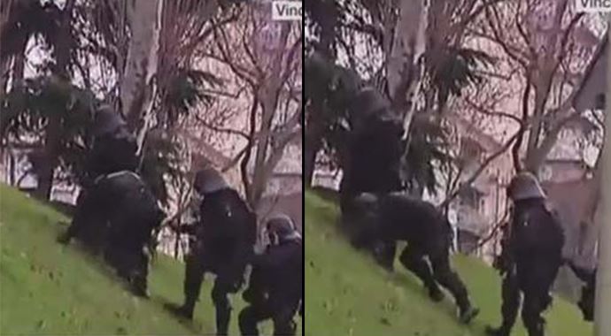 Fransız polislerin düşmesi günün konusu oldu Fransız polislerin düşmesi günün konusu oldu